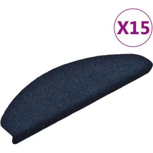 vidaXL Изтривалки за стълби, самозалепващи се, 15 бр. , 65x21x4 см, тъмносини, полукръгли, големи