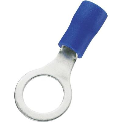 TRU COMPONENTS 746581 guľaté káblové oko Prierez=2.50 mm² Ø otvoru=8.4 mm čiastočne izolované modrá 100 ks