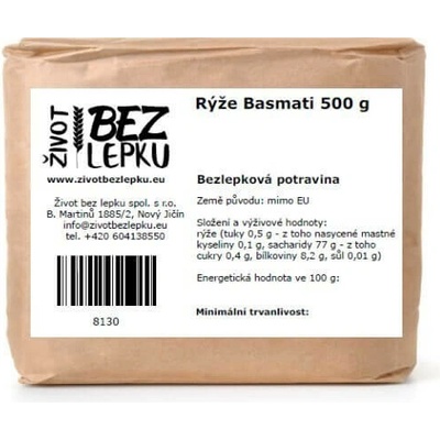 Život bez lepku Basmati rýže 0,5 kg