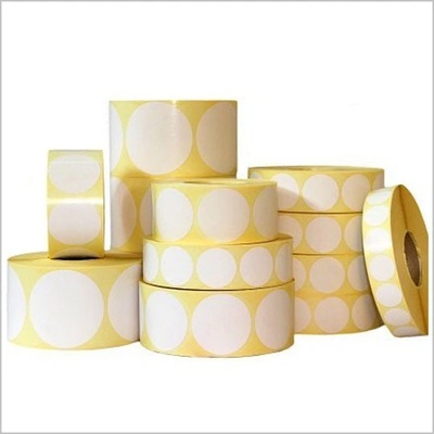 CDRmarket Cамозалепващи PP (полипропилен) етикети, кръгъл 35mm, 1000 бр, за TTR, бялото, роля (PP035/1000)