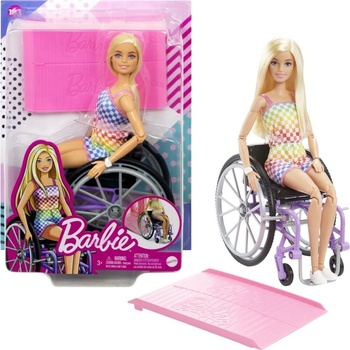 Barbie Modelka na invalidnom vozíku v kockovanom overale