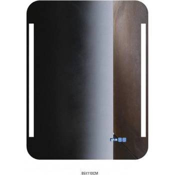 Inter Ceramic Правоъгълно огледало за баня 85/110 см, с led осветление, нагревател и часовник (1836)