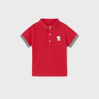 MAYORAL Поло тениска с къс ръкав ситопечат за бебе момче Майорал в червено
