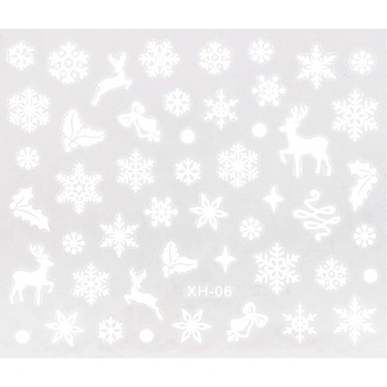 BIO NAILS Nálepka Vianoce XH-06 biela