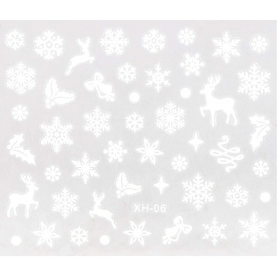 BIO NAILS Nálepka Vianoce XH-06 biela
