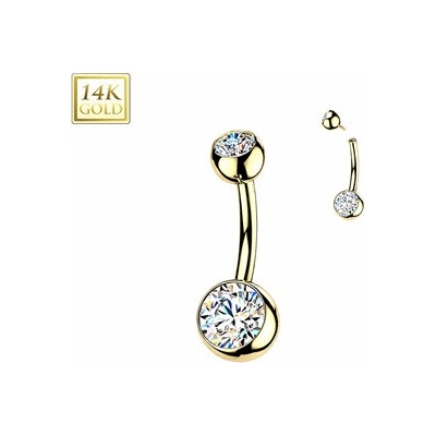 Šperky4U Zlatý piercing do pupíku banánek, Au 585/1000 ZL01283