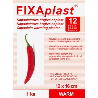 FIXAPLAST WARM Kapsaicínová hrejivá náplasť 12 x 16 cm 1 kus