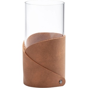 LIND DNA Ваза fold nupo 15 см, естествен, кожа / стъкло, lind dna (lind983661)