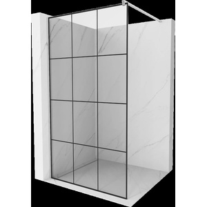 Mexen Kioto душ преграда Walk-in 110 x 200 см, черна решетка 8 мм, хром - 800-110-101-01-77 (800-110-101-01-77)