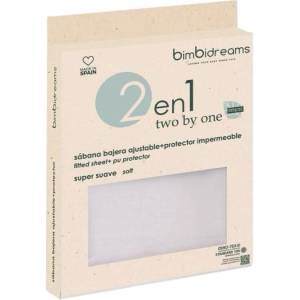Bimbidreams Чаршаф с ластик и протектор 2 в 1 Bimbidreams - Basics Tencel, 50 x 80 cm, бял (8499000828158) - ozone