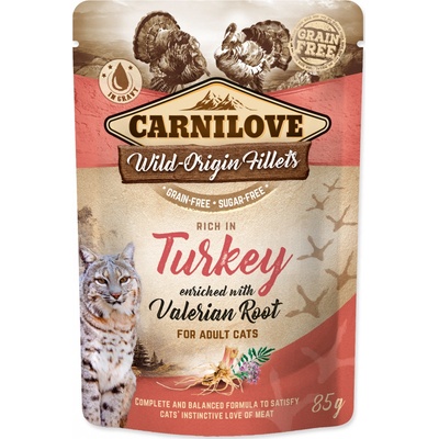 Carnilove Cat Pouch Rich in Turkey enriched with Valerian Root 12 x 85 g
