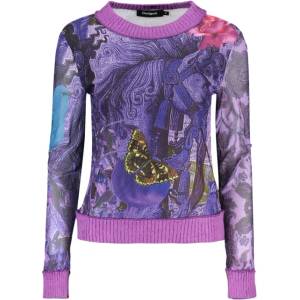 DESIGUAL Дамски пуловер desigual, Размер s, Цвят Лилаво (26wwtk60horse_vi3048)