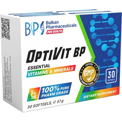 Balkan Pharmaceuticals OptiVit BP | Essential Vitamins & Minerals [30 Гел капсули]