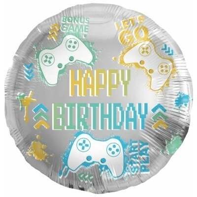 Folat BV Kruh "Happy Birthday" gaming 45cm fóliový balónek