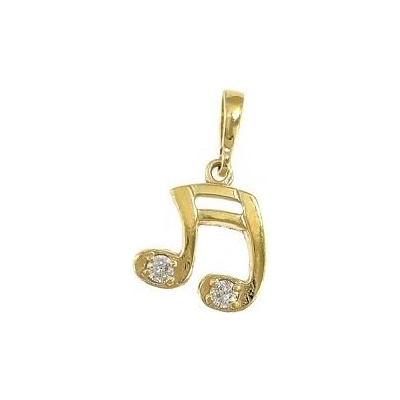 Infinitysilver Stříbrný pozlacený přívěsek nota se zirkony 441594G