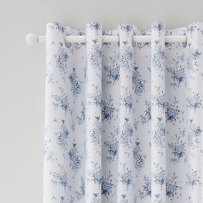 Catherine Lansfield Lucie Floral Frill závěs bílá/modrá