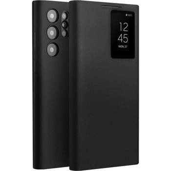 Qialino Активен Кожен Калъф за Samsung S23 Ultra, Qialino Smart View Book Case, Черен (5906601553612)