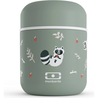 Monbento Termo box na potraviny Green Raccoon 280 ml zelená barva