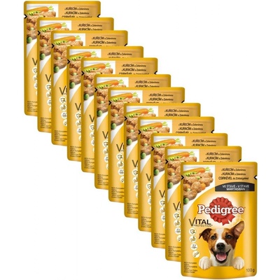 Pedigree Adult s kuracím a zeleninou v šťave 12 x 100 g