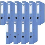 DONAU Premium Slim Folder Pack of 10/DIN A4/5 cm/10 Pieces/Blue/Plastic Cover PP/Carton Paper Slot Folder Office Folder File Ring Binder/Green Dot - 3955001PL-10