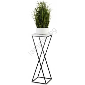 Image 1 of HowHomely Стойка за цветя LOFT 70x24 см черен/бял (DD0415)