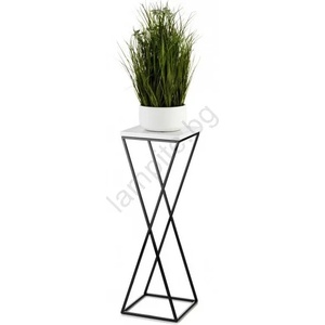HowHomely Стойка за цветя LOFT 70x24 см черен/бял (DD0415)