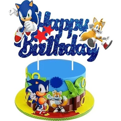 Zápich na dort Happy Birthday Sonic 5ks - Cakesicq