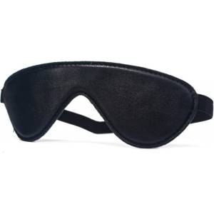  Висококачествена маска за очи, естествена кожа - Blindfold Black (DEVIL00016)