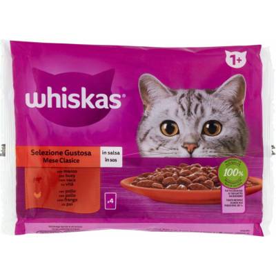 Whiskas šťavnaté mäsové kúsky v lahodnej omáčke 4 ks 85 g