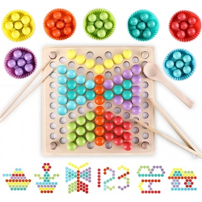 PlayEdu Мозайка с мъниста и модели - комплект за фината моторика