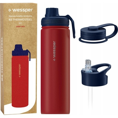 Wessper termoska B3 THERMOSTEEL 700 ml Deep red