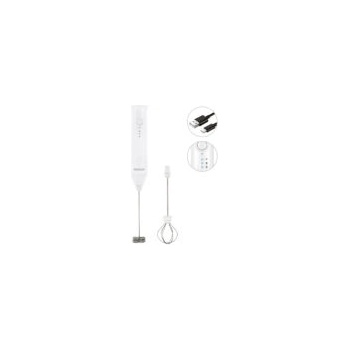 Muhler Мини фрапе миксер Muhler FMX-1010C, 6W, Безжичен, 2 приставки, USB Type-C, 3 скорости, Бял (Type-C)