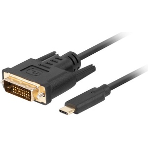 Lanberg черен кабел usb-c - dvi-d 24+1, 3 м (ca-cmdv-10cu-0030-bk) (ca-cmdv-10cu-0030-bk)
