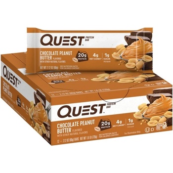Quest Nutrition Quest Bar | Different Flavors [12 x 60 грама] Шоколад с фъстъчено масло