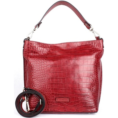 Gianni Conti luxusní tmavěkožená kabelka na rameno crossbody no. 028 červená
