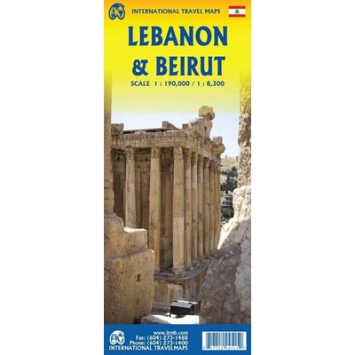 mapa Lebanon 1:190 t.,Beirut 1:8,3 t.