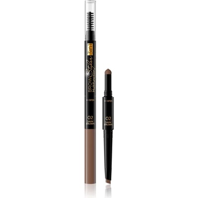 Eveline Cosmetics Brow Styler прецизен молив за вежди 3 в 1 цвят 02 Dark Brown 1, 2 гр