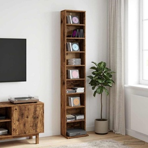 vidaXL Кабинет за CD Старо дърво 33 x 23, 5 x 175 см (8012654)