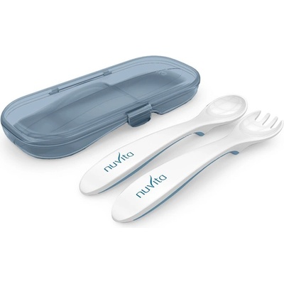 Nuvita Комплект вилица и лъжица в кутийка Nuvita - Powder Blue (NEW023967)