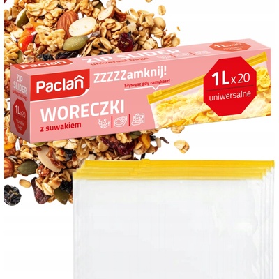 Paclan ZIP Vrecká 1L - univerzálne, vhodné do mrazničky - 20ks (krabica)