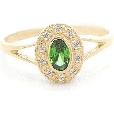 B&B Goldinvestic Zlatý prsten vlnky se zirkony dvě barvy zlata N6086