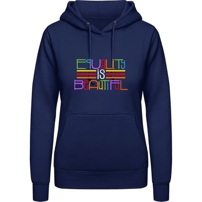 AWDis Hoodie mikina Nápis Rovnosť je krásna oxfordská modrá