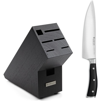 WÜSTHOF Нож на готвача CLASSIC IKON 20 см, с блок за ножове, черен, Вюстхоф (WU1090370102)