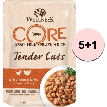 Wellness CORE Tender Cuts with Chicken & Turkey in Savoury Gravy 85 g