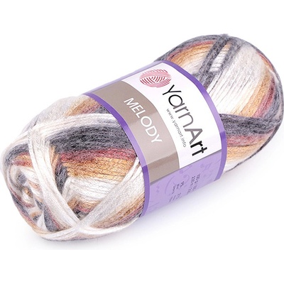 Prima-obchod Pletací příze Melody 100 g, barva 8 (902) krémová nejsvět. multikolor