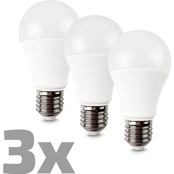 Solight LED žiarovka 3-pack, klasický tvar, 10W, E27, 3000K, 270°, 900lm, 3ks