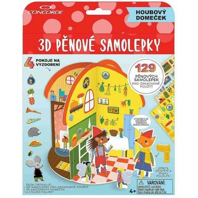 CONCORDE 3D pěnové samolepky Houbový domeček
