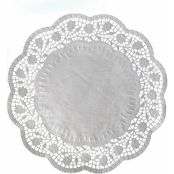 Wimex Dekoračná krajka PAP okrúhla biela 36cm 100 ks