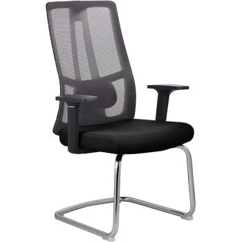 RFG Посетителски стол RFG Artur M, дамаска и меш, до 150 kg, черна седалка, чер (4010100482)