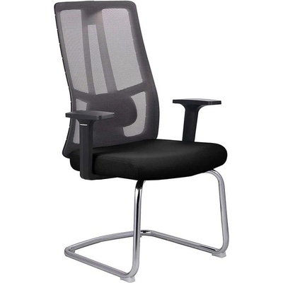 RFG Посетителски стол RFG Artur M, дамаска и меш, до 150 kg, черна седалка, чер (4010100482)